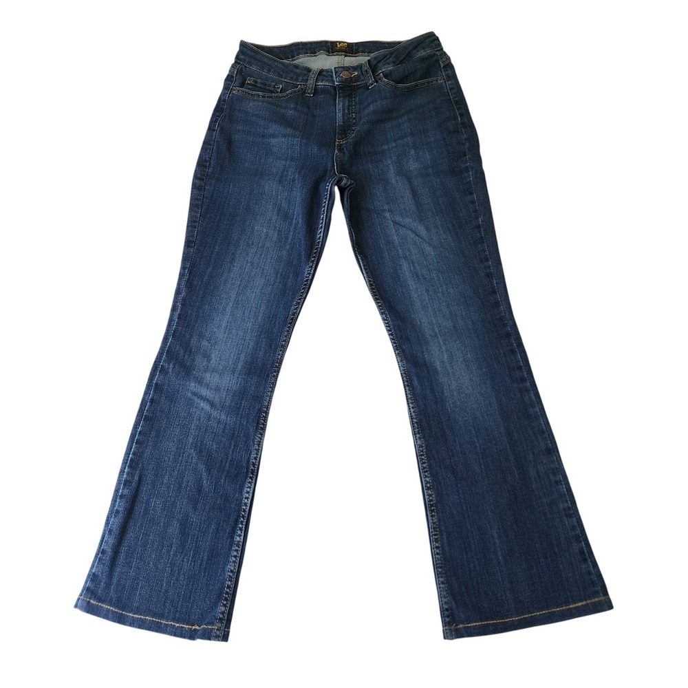 Lee Womens Dark Wash Bootcut Jeans Blue Denim Mid Rise 8S/C 101CMVEW9